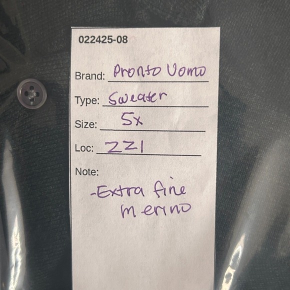 Pronto Uomo Sweater 5x Dark Green 100 Extra Fine Merino Collared‎ Career Wool - Picture 10 of 11